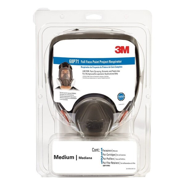 Scotch 3M P95 Paint Project Full Face Respirator Black M 1 pk - 68P71P1-DC