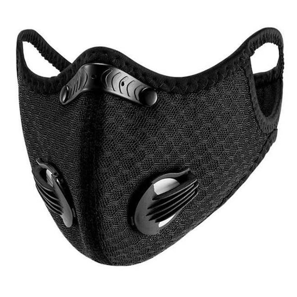 Jupiter Gear Jupiter Gear JG-SPMASK1-BLK Performance Sports Face Mask with Activated Carbon Filter & Breathing Valves; Black - JG-SPMASK1-BLK