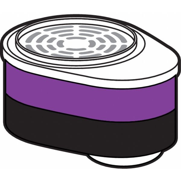 Msa Safety Combination Cartridge/Filter, Advantage, Black, Magenta, Bayonet - 815362