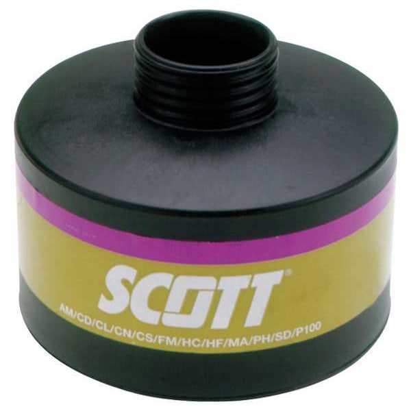3M Scott Gas Mask Canister, Enforcement AM, CD, CL, FM, HC, HF, MA, OV, SD, PH, CS Tear Gas, CN Mase, HE - 45123