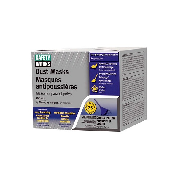 Safety Works 25PK NonToxic Dust Mask - 10059526