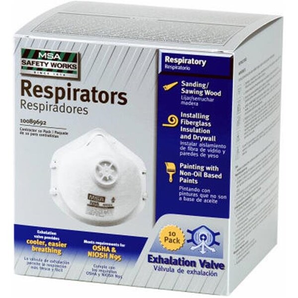 Safety Works Safety Works 10102483 N95 Respirator - 10 Pack - 117856