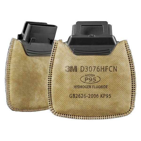 3M Combination Cartridge/Filter, D3000, Olive, Push to Connect, 3M(TM) Secure Click(TM) Facepieces - D3076HF