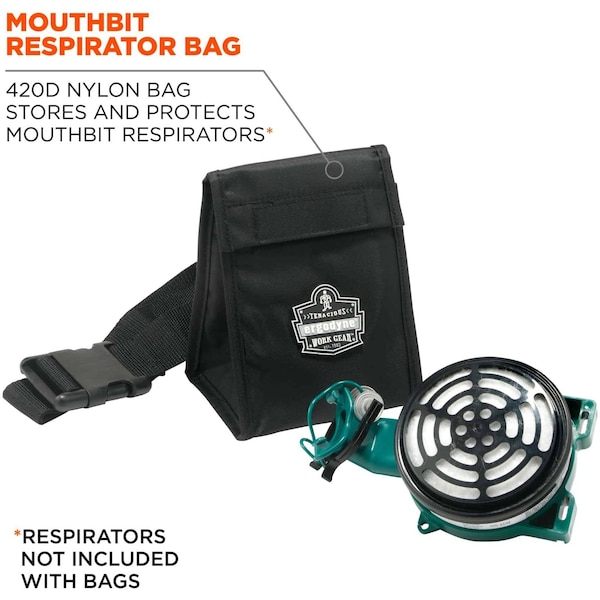Ergodyne Mouthbit Respirator Bag, 100ci, Black - GB5184
