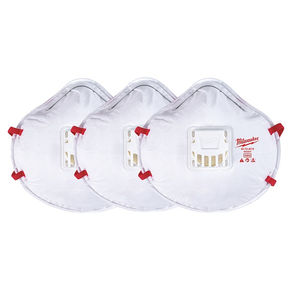 Milwaukee Tool 3pk N95 Valved Respirator - 48-73-4012