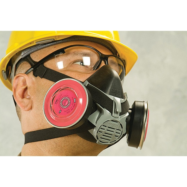 Msa Safety Half Mask Respirator, Advantage 420 Series, Not Rated, Threaded, Size M 0 Cartridges Included - 10119575