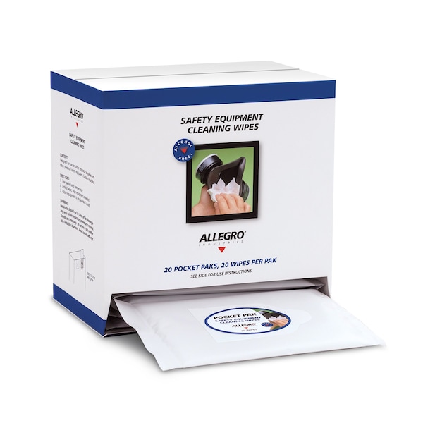 Allegro Industries Alcohol-Free Respirator Cleaning Wipes,  - 3001-20PPD