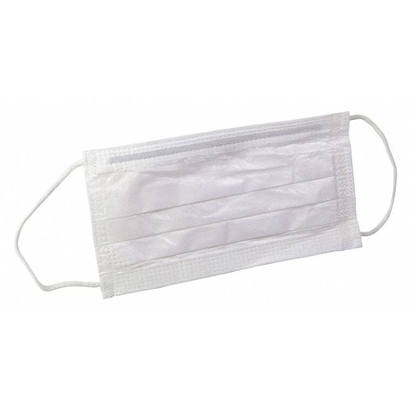 Kimtech Cleanroom Mask, 3-Ply, Dual, Non-Adjustable Strap, None, White, M, 500 PK - 62465