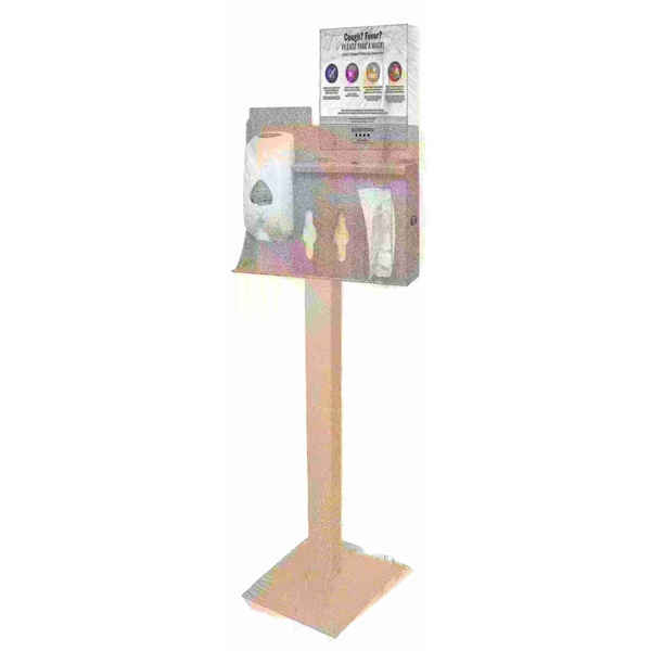 Bowman Dispensers Cover Your Cough Compliance Kit-Quartz Beige ABS Station, Steel Stand - BD117-0012