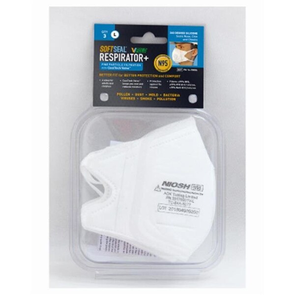 Ddme DDME 240766 N95 Softseal Valved Mask - Large; Pack of 3 - 240766