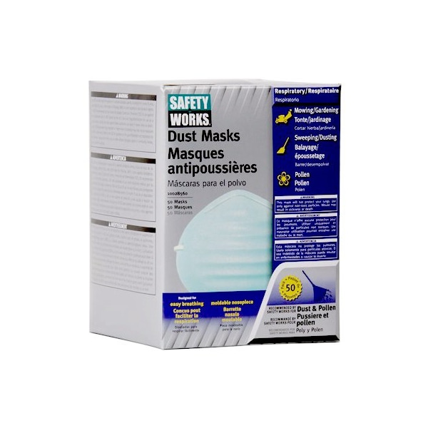 Safety Works 50PK NonToxic Dust Mask - 10028560