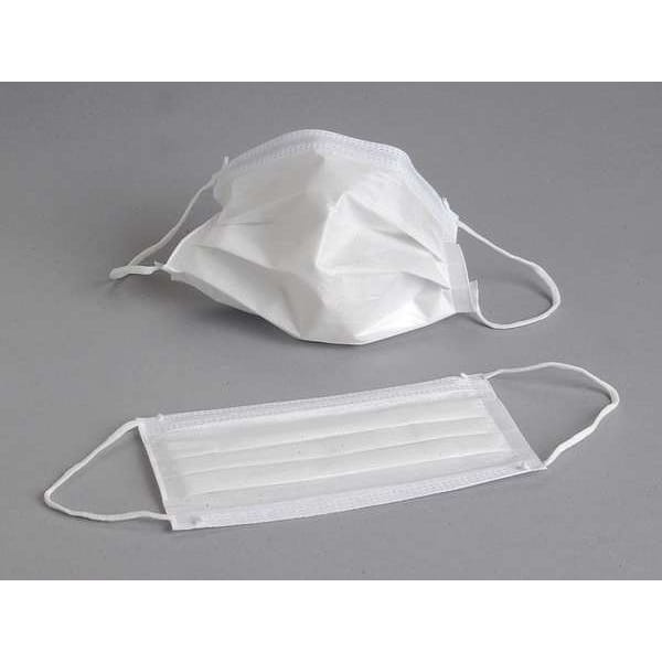 Alpha Pro Tech Disposable Procedural Face Mask, Dual, Non-Adjustable Strap, Metal Nose Clip, White, M, 500 PK - 9010