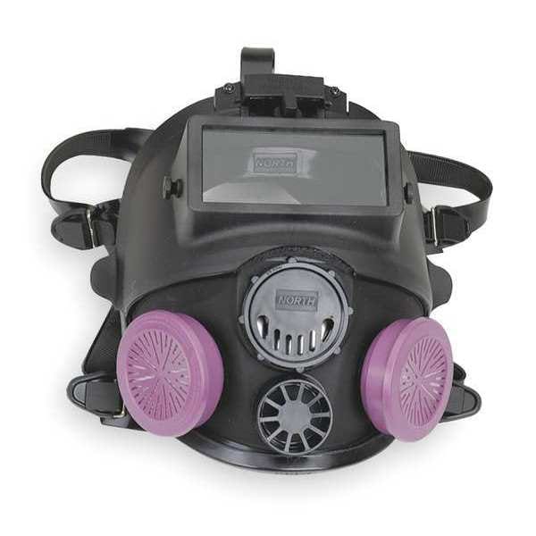 Honeywell North Full Face Respirator, 7600 Series, Not Rated, Threaded, Size M/L 0 Cartridges Included - 760008AW