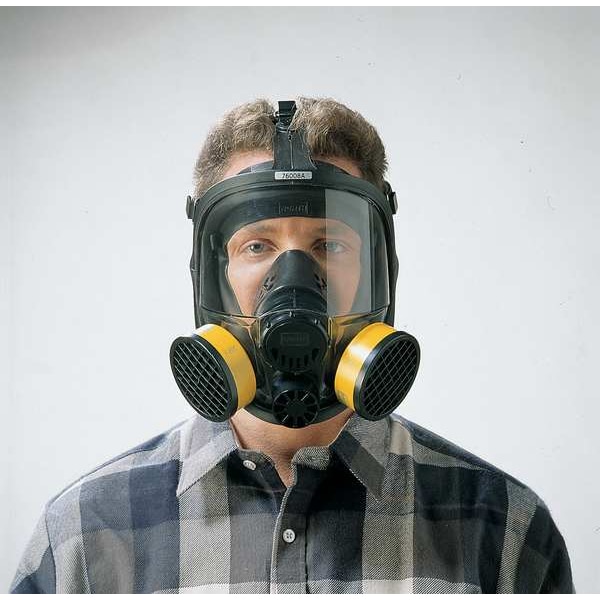 Honeywell North Full Face Respirator, 7600 Series, Not Rated, Threaded, Size M/L 0 Cartridges Included - 760008AW