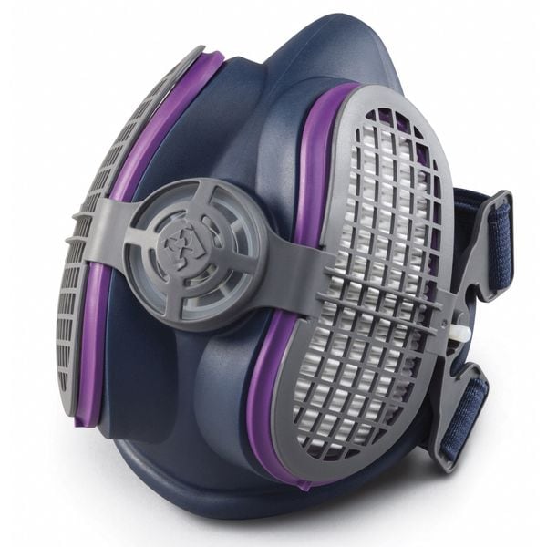 Miller Electric Half Mask Respirator Kit, LPR-100 Series, Organic Vapor (OV), P100, Push to Connect, Size M/L - ML00995
