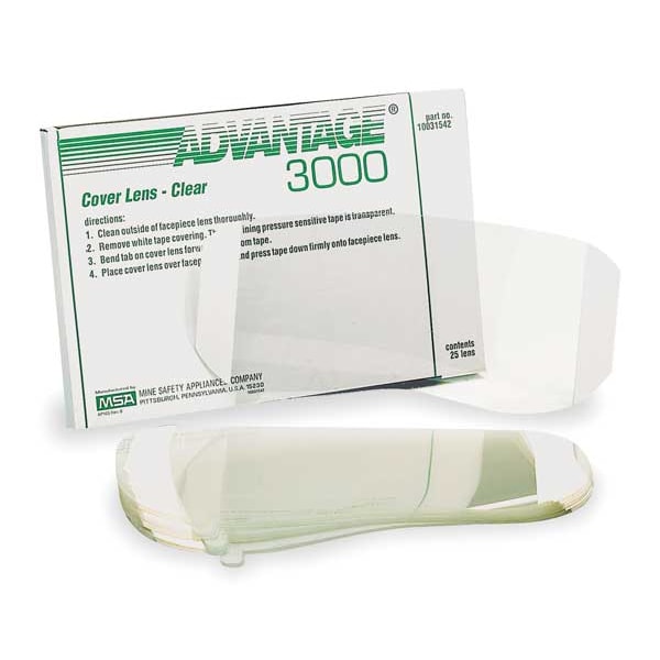 Msa Safety Advantage 3000 Cover Lens, Clear, Box of 25 - 10031542