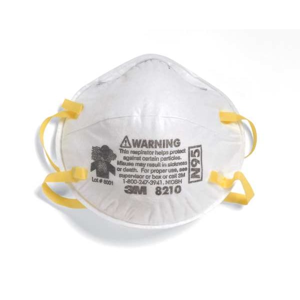 3M Disposable Respirator, N95, Molded, Dual, Non-Adjustable, Metal Nose Clip, S - 8110S