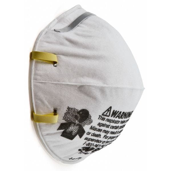 3M Disposable Respirator, N95, Molded, Dual, Non-Adjustable, Metal Nose Clip, S - 8110S