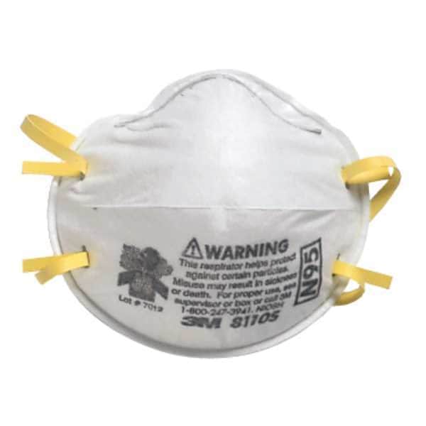 3M Disposable Respirator, N95, Molded, Dual, Non-Adjustable, Metal Nose Clip, S - 8110S