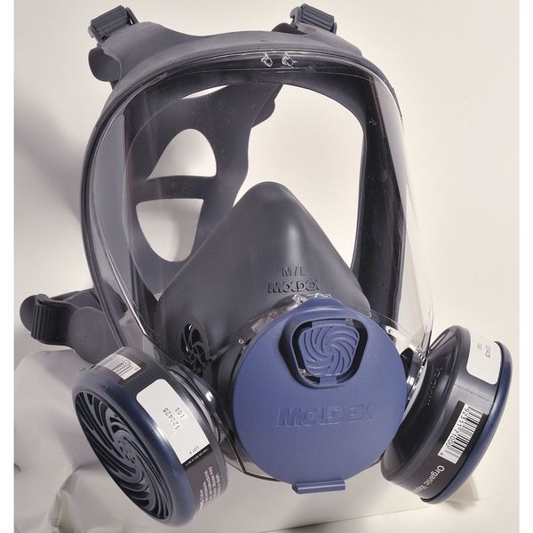 Moldex Full Face Respirator, 9000 Series, Not Rated, Bayonet, Size M 0 Cartridges Included - 9002