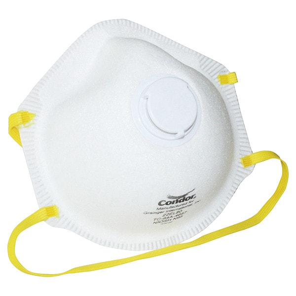Condor Disposable Respirator, N95, Molded, Dual, Non-Adjustable, None, M - 22EL80