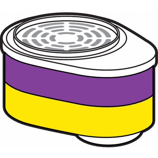 Msa Safety Combination Cartridge/Filter, Advantage, Magenta, Yellow, Bayonet - 815364