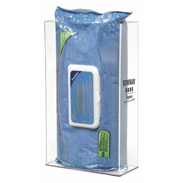 Bowman Dispensers Wipe Dispenser, 1 Compartments, Clear - CL022-0111