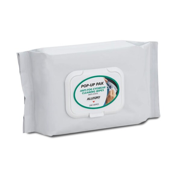 Allegro Industries Eyewear Cleaning Wipes, PopUp Pak - 0350-200PU