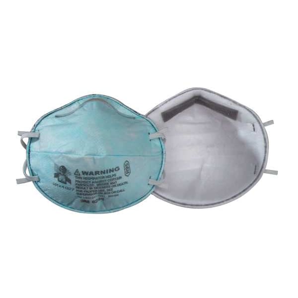 3M Disposable Respirator, Nuisance Acid Gas, R95, Molded, Dual, Non-Adjustable, Metal Nose Clip, M - 8246