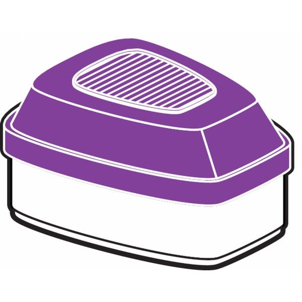 3M Combination Cartridge/Filter, 6000, Magenta, White, Bayonet, 3M(TM) Half and Full Respirators - 60922
