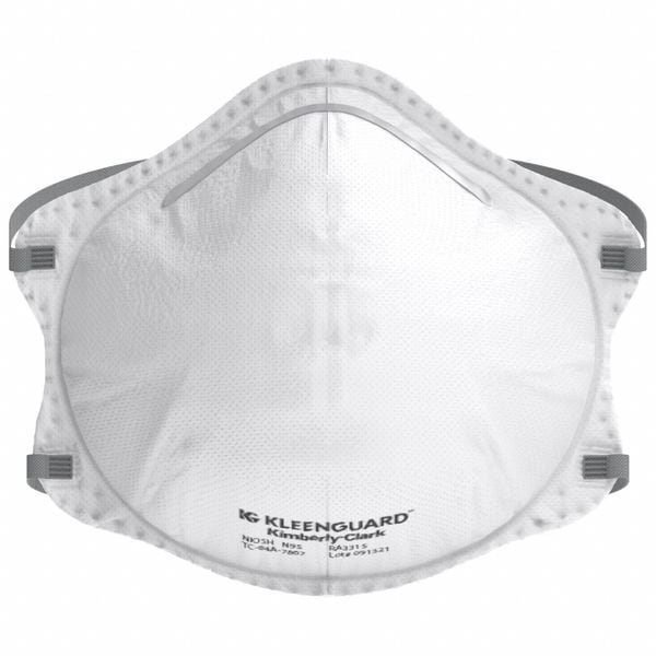 Kleenguard Particulate Respirator, N95, Molded, Adjustable, Molded Nose Clip, Universal - 54625