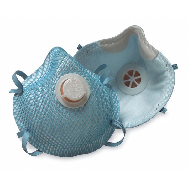 Moldex N95 Disposable Respirator, Exhalation Valve, 2300 Series, Molded, Dual Headstrap, M/L, Pack of 10 - 2300N95