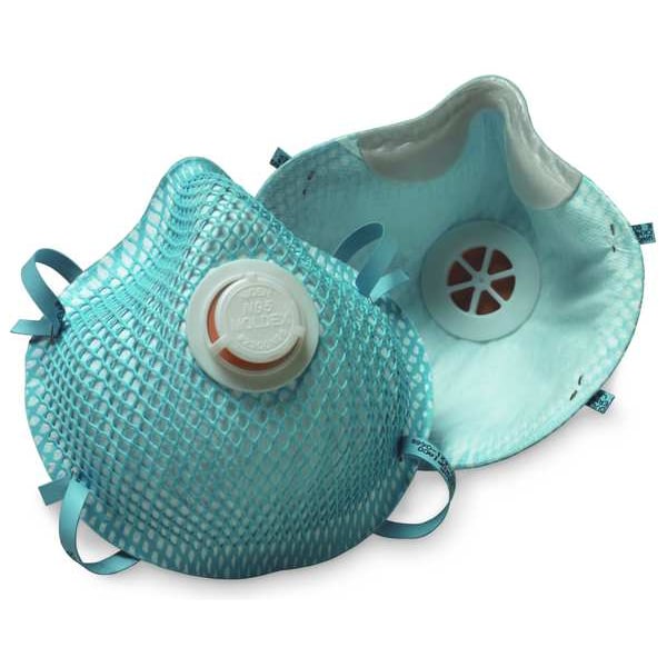 Moldex N95 Disposable Respirator, Exhalation Valve, 2300 Series, Molded, Dual Headstrap, M/L, Pack of 10 - 2300N95