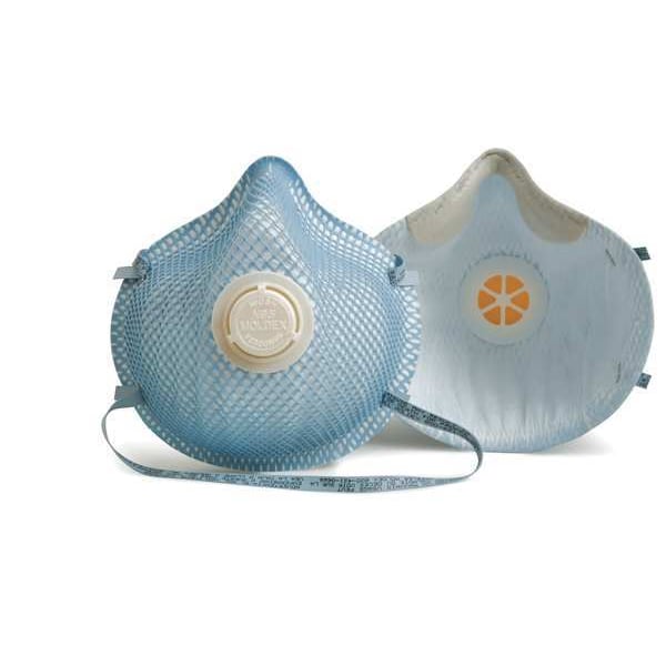 Moldex N95 Disposable Respirator, Exhalation Valve, 2300 Series, Molded, Dual Headstrap, M/L, Pack of 10 - 2300N95
