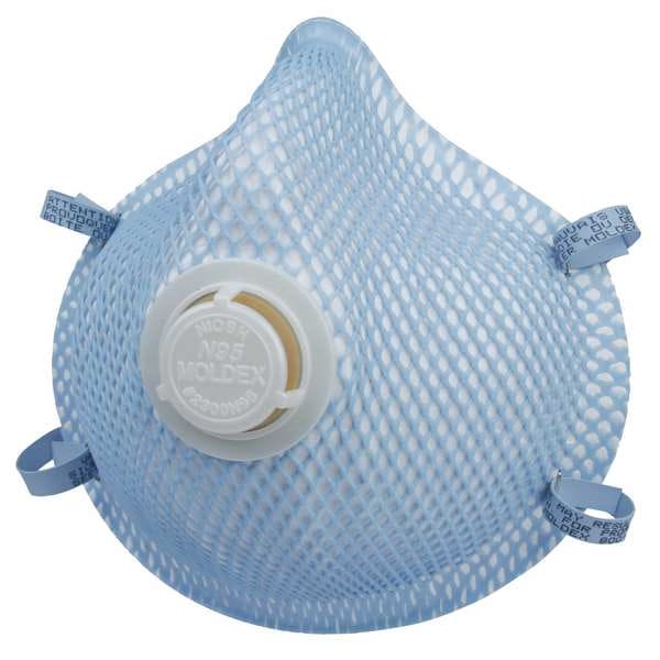 Moldex N95 Disposable Respirator, Exhalation Valve, 2300 Series, Molded, Dual Headstrap, M/L, Pack of 10 - 2300N95