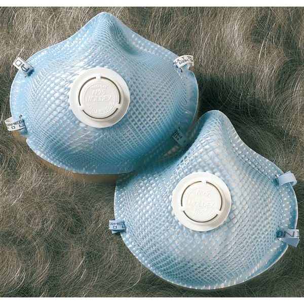 Moldex N95 Disposable Respirator, Exhalation Valve, 2300 Series, Molded, Dual Headstrap, M/L, Pack of 10 - 2300N95