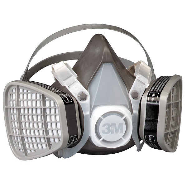 3M Half Mask Respirator Kit, 5000 Series, Organic Vapor (OV), Fixed, Size L 2 Cartridges Included - 5301