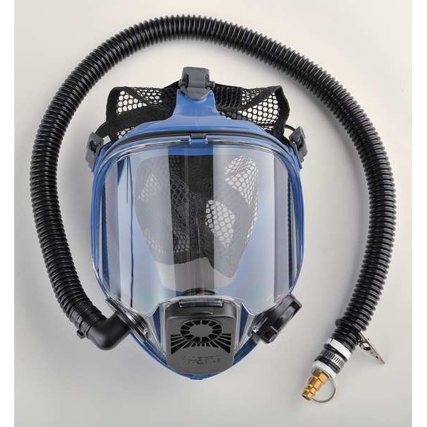 Allegro Industries Full Face Respirator, 9901 Series, Not Rated, 1/4" OBAC, Size M 0 Cartridges Included - 9901