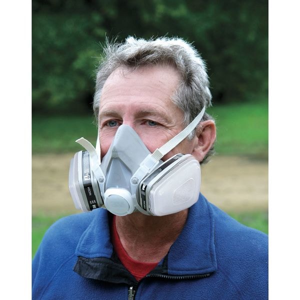 3M Half Mask Respirator Kit, 5000 Series, Organic Vapor (OV), P95, Fixed, Size L 2 Cartridges Included - 53P71
