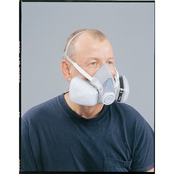 3M Half Mask Respirator Kit, 5000 Series, Organic Vapor (OV), P95, Fixed, Size L 2 Cartridges Included - 53P71