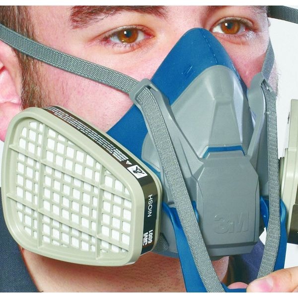 3M Half Mask Respirator, Rugged Comfort 6500 Series, Not Rated, Bayonet, Size L 0 Cartridges Included - 6503QL