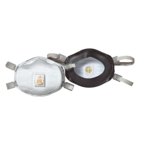 3M Disposable Respirator, N100, Molded, Dual, Adjustable, Metal Nose Clip, M - 8233