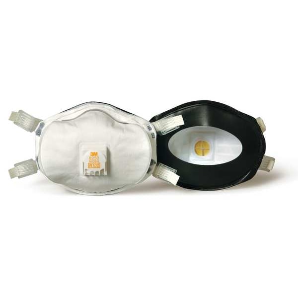 3M Disposable Respirator, N100, Molded, Dual, Adjustable, Metal Nose Clip, M - 8233