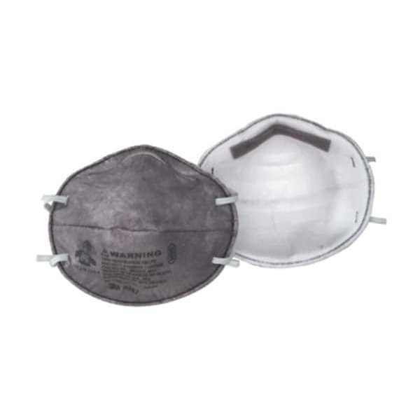 3M Disposable Respirator, Nuisance Organic Vapor, R95, Molded, Dual, Non-Adjustable, Metal Nose Clip - 8247