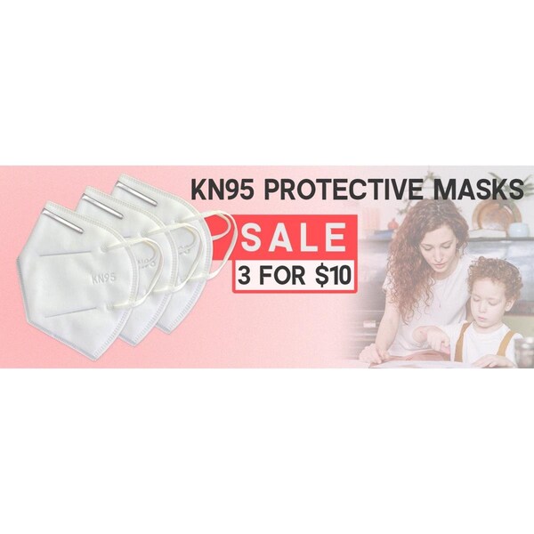 White Mark Medical Face Mask Mouth Cover - Pack of 3 - KN95 -3PACK