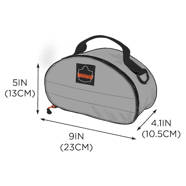 Ergodyne Clamshell Half Respirator Bag, Zipper Closure, Gray - 5187