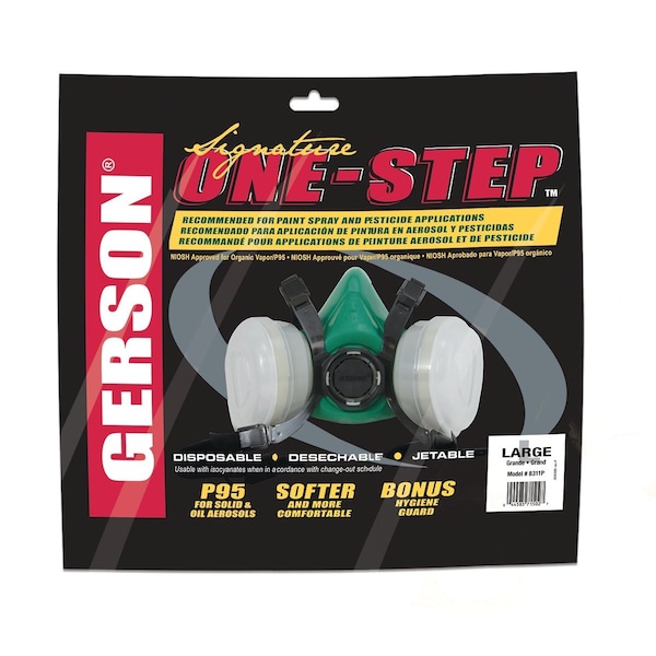 Gerson Signature One-Step Disposable Kit  TPE Half-Mask with OV-P95, MED, 12PK - 0871501B