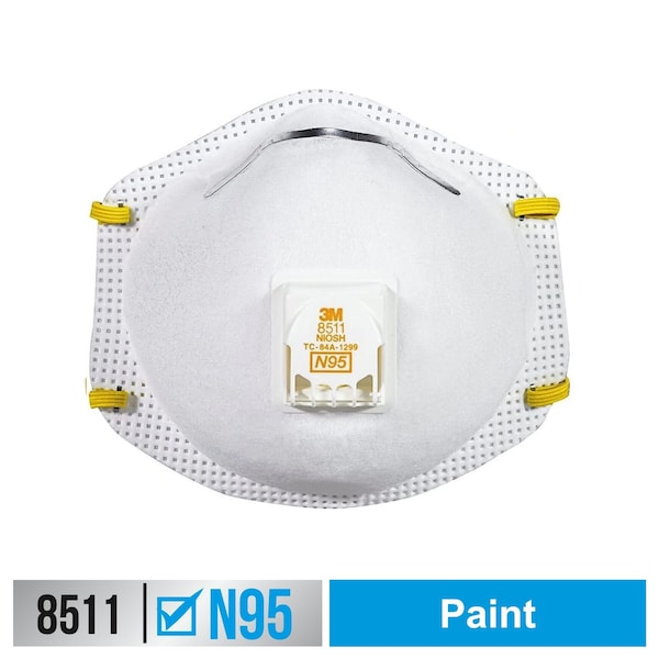 3M P95 Disposable Respirator w/ Valve, Universal, PK6 - 8511PA1-2A-PS