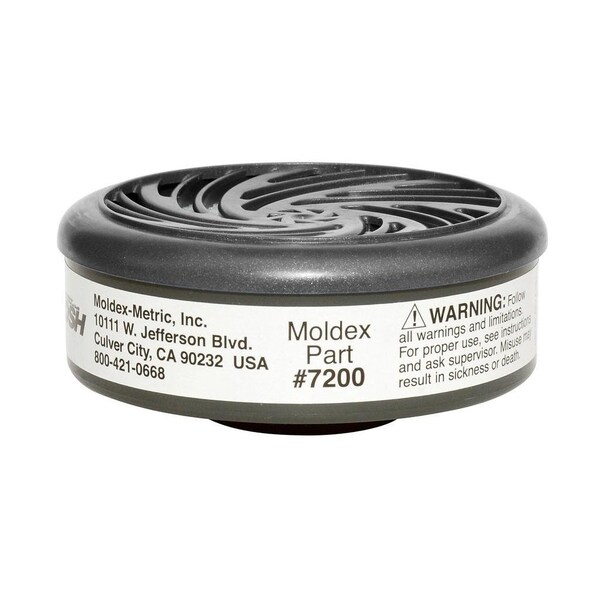 Moldex Cartridges, Reusable, Acid Gas, Black, 7000, 60 Months, PVC Free, 1 Pair/Bag - 7200