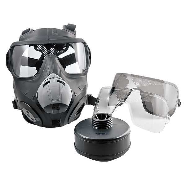 Avon Protection PC50 Enforcer Gas Mask Kit, Polyurethane, 6 Suspension Points, M Mask Size, 1 Canisters Included - 70501-628-2